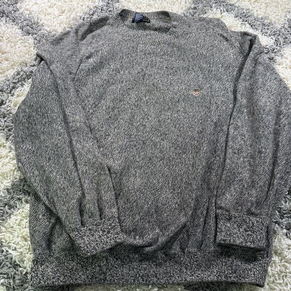 GANT Black Twisted‎ Cotton Crew Neck Sweater Pullover Size Xl - Picture 1 of 7
